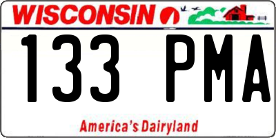 WI license plate 133PMA