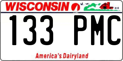WI license plate 133PMC