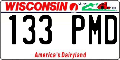 WI license plate 133PMD