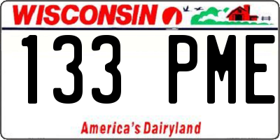 WI license plate 133PME