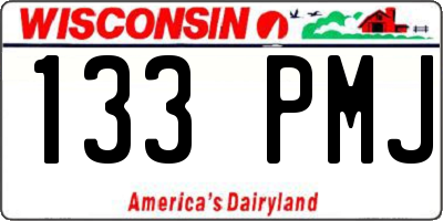 WI license plate 133PMJ
