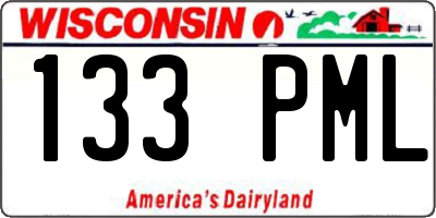 WI license plate 133PML