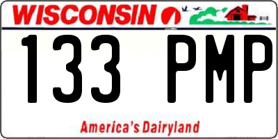 WI license plate 133PMP
