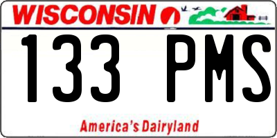 WI license plate 133PMS