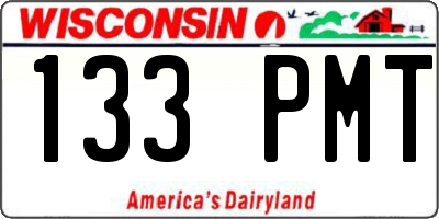 WI license plate 133PMT