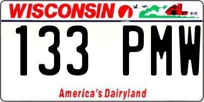 WI license plate 133PMW