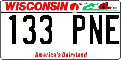 WI license plate 133PNE