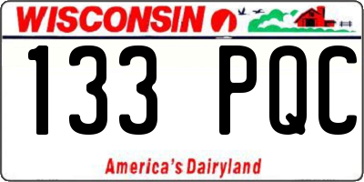 WI license plate 133PQC
