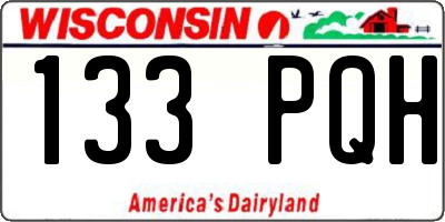 WI license plate 133PQH