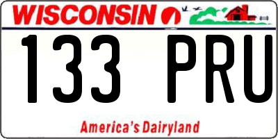WI license plate 133PRU