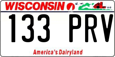 WI license plate 133PRV