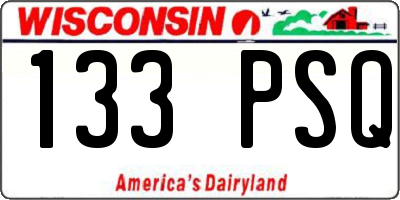 WI license plate 133PSQ