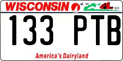 WI license plate 133PTB