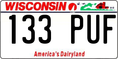 WI license plate 133PUF