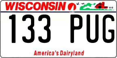 WI license plate 133PUG
