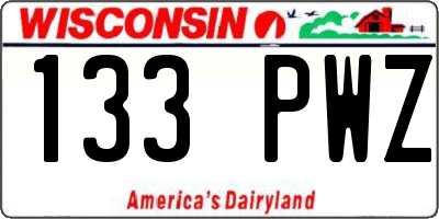 WI license plate 133PWZ