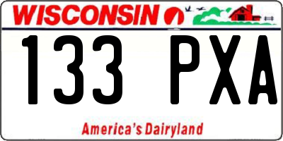 WI license plate 133PXA