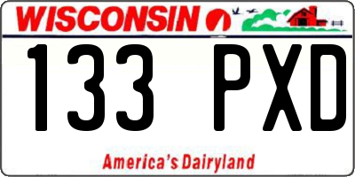 WI license plate 133PXD