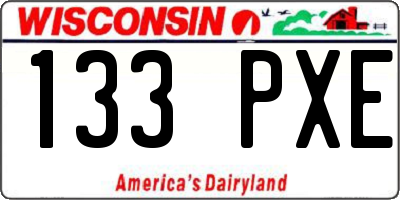 WI license plate 133PXE