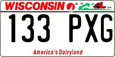 WI license plate 133PXG