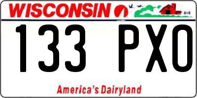 WI license plate 133PXO