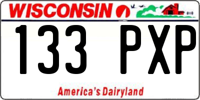 WI license plate 133PXP