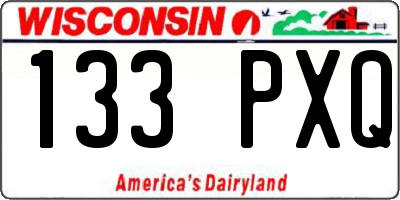 WI license plate 133PXQ