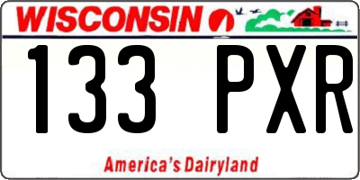 WI license plate 133PXR