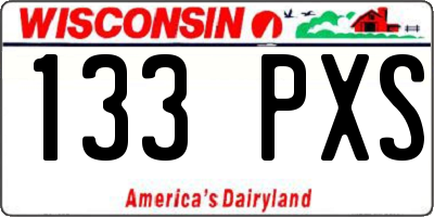 WI license plate 133PXS