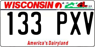 WI license plate 133PXV