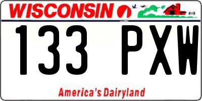 WI license plate 133PXW