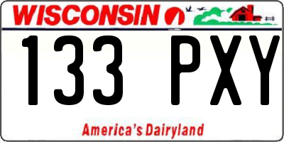 WI license plate 133PXY