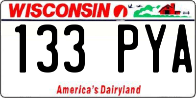 WI license plate 133PYA