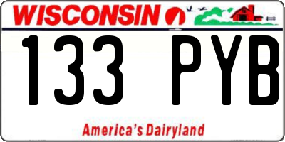 WI license plate 133PYB