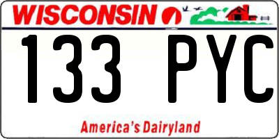 WI license plate 133PYC