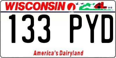 WI license plate 133PYD