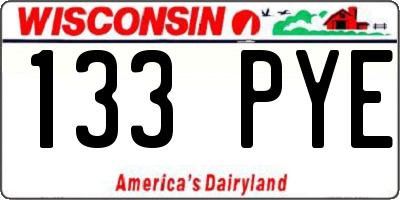 WI license plate 133PYE