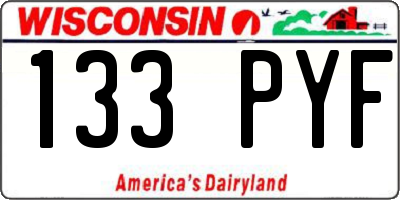 WI license plate 133PYF