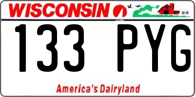 WI license plate 133PYG