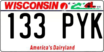 WI license plate 133PYK