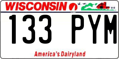 WI license plate 133PYM