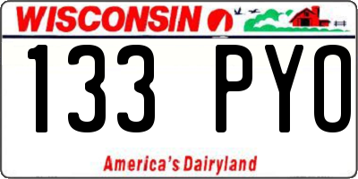 WI license plate 133PYO