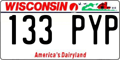 WI license plate 133PYP