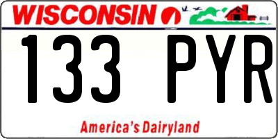 WI license plate 133PYR