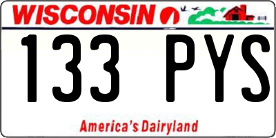WI license plate 133PYS
