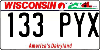 WI license plate 133PYX