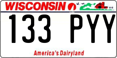 WI license plate 133PYY
