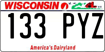 WI license plate 133PYZ
