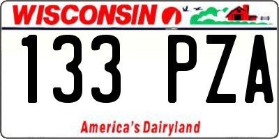 WI license plate 133PZA
