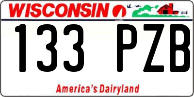 WI license plate 133PZB